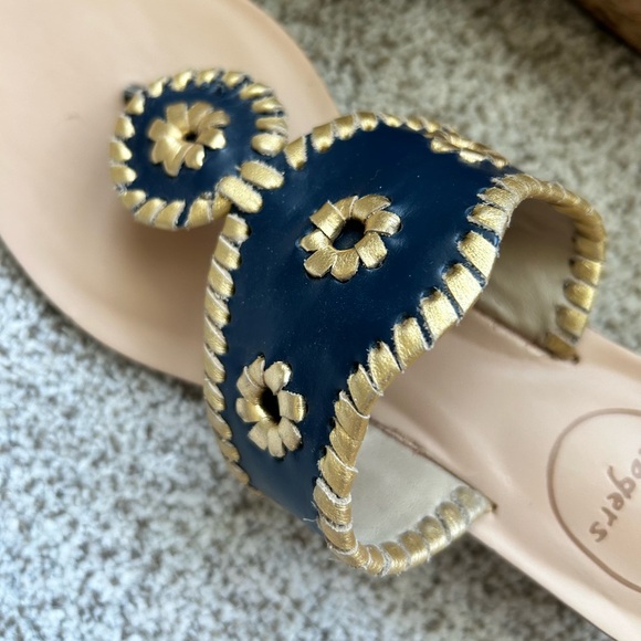 Navy Blue Jack Rogers 2 Inch Wedge Sandals Size 6.5 - Picture 4 of 7